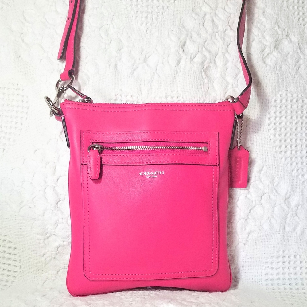 COACH Leather Hot Pink Crossbody Bag Purse